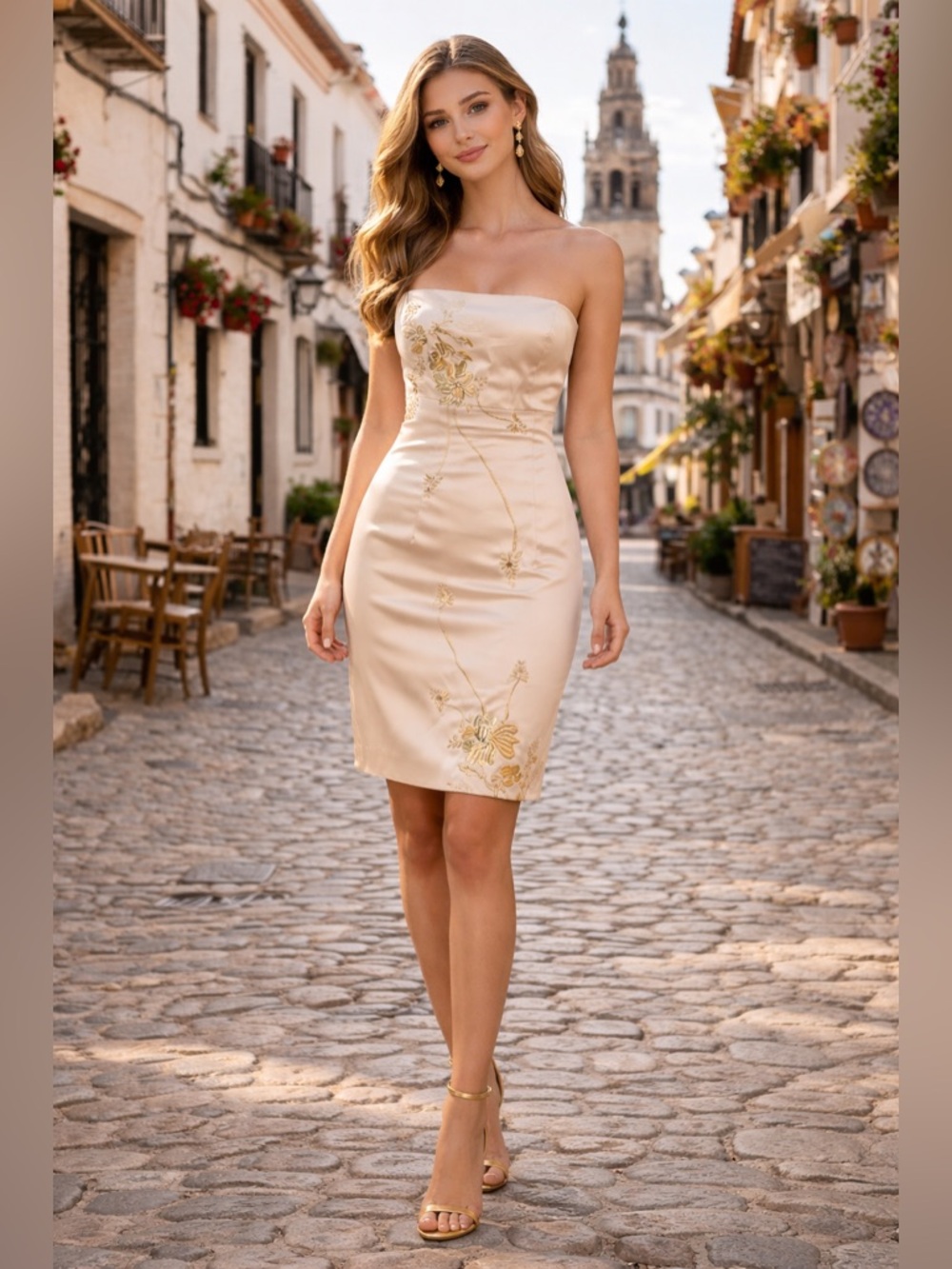 Elegant Vero Moda Floral Embroidered Dress.